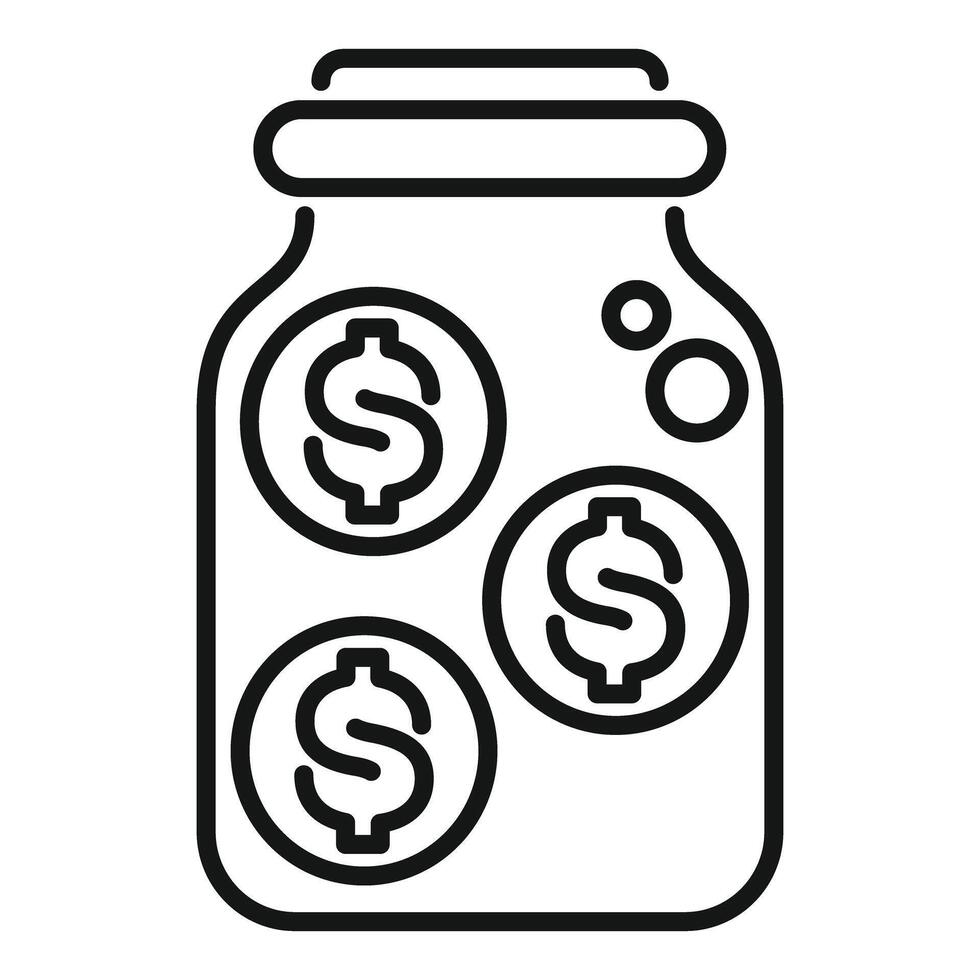 Glass jar is storing money for future investment vector