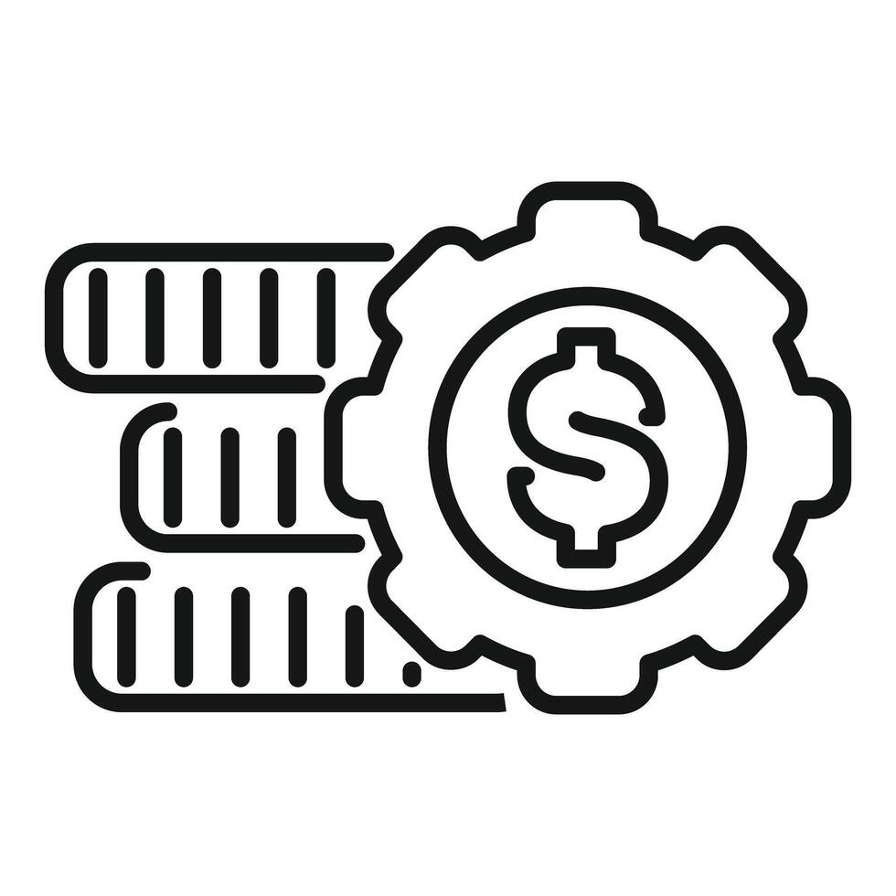 Gear working hard generating money and profits vector
