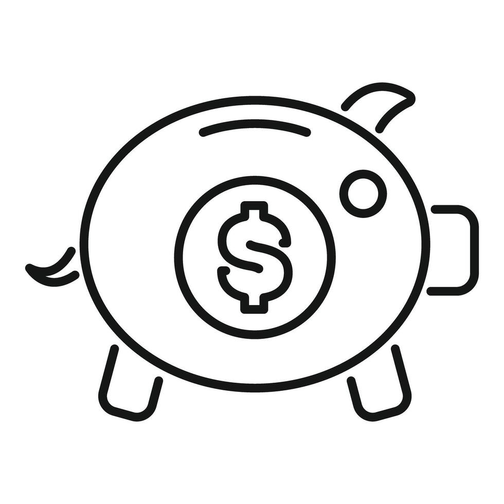 Piggy bank saving money icon for finance and banking vector