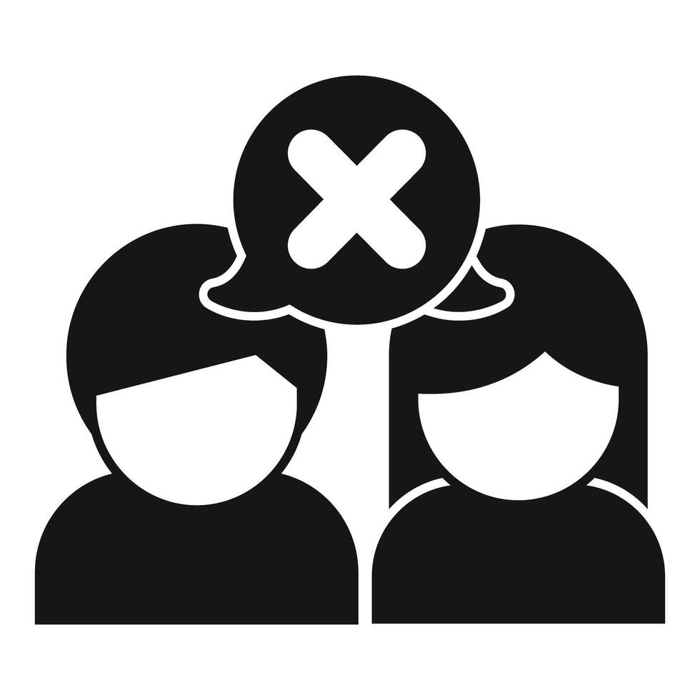People having communication problems with negative sign in speech bubble vector