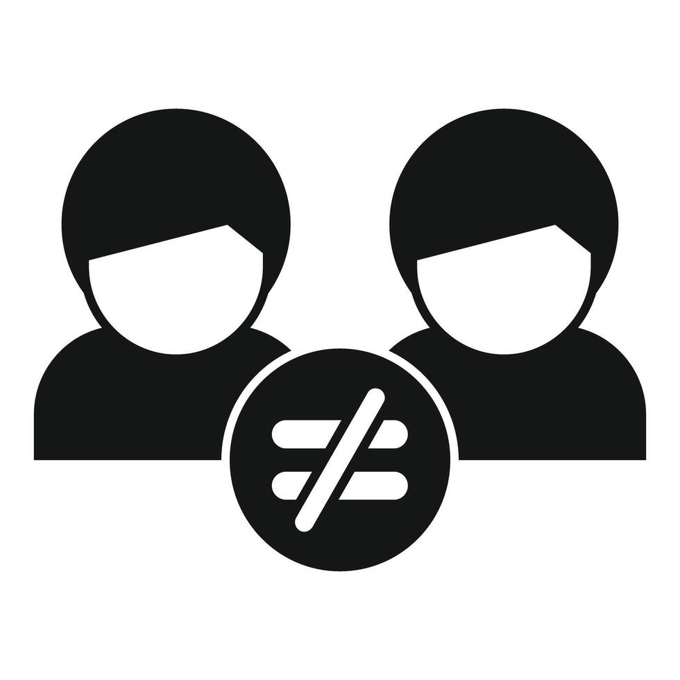 Black and white business inequality concept icon vector