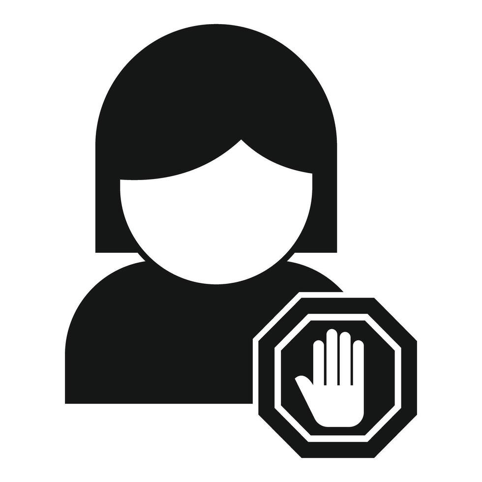Girl showing stop sign gesture for access denied warning vector