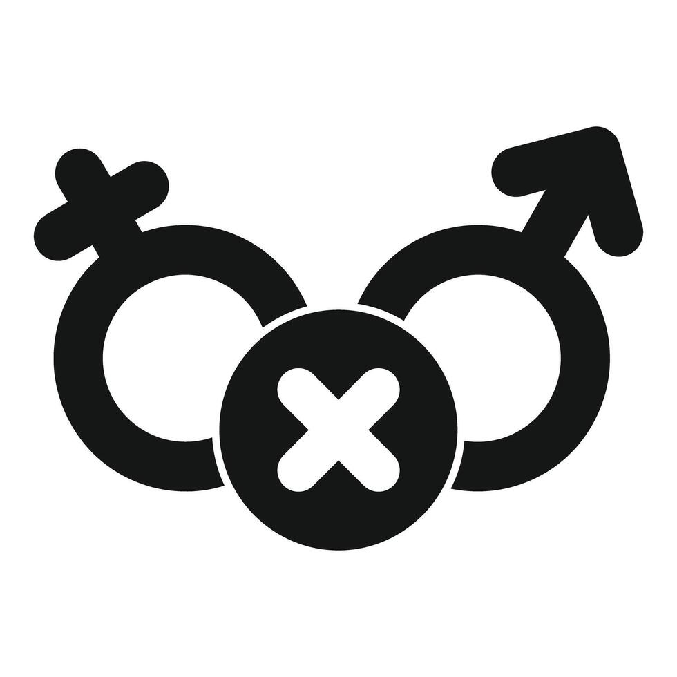 Gender symbols showing concept of forbidden love vector