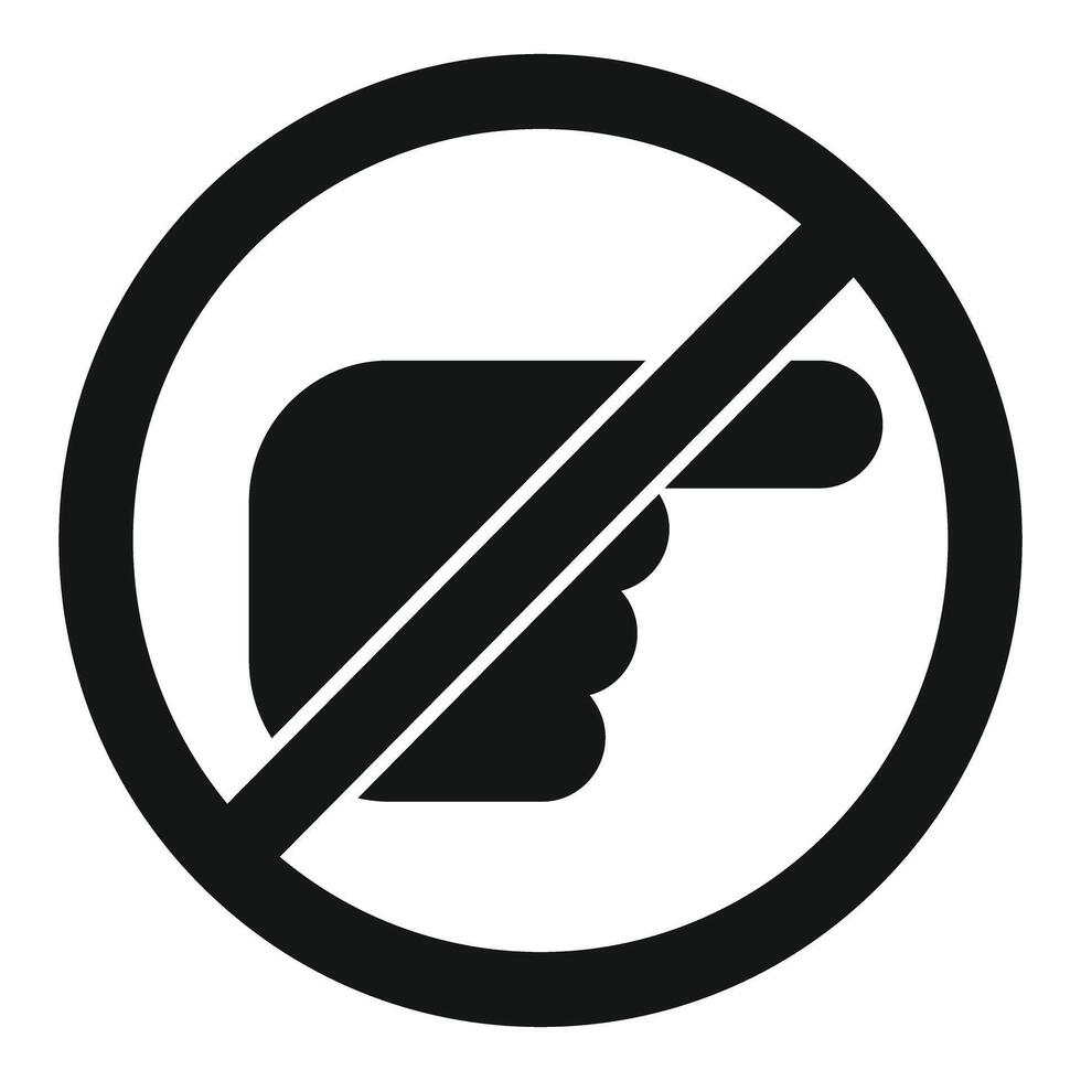 Stop sign showing hand with index finger pointing being forbidden vector