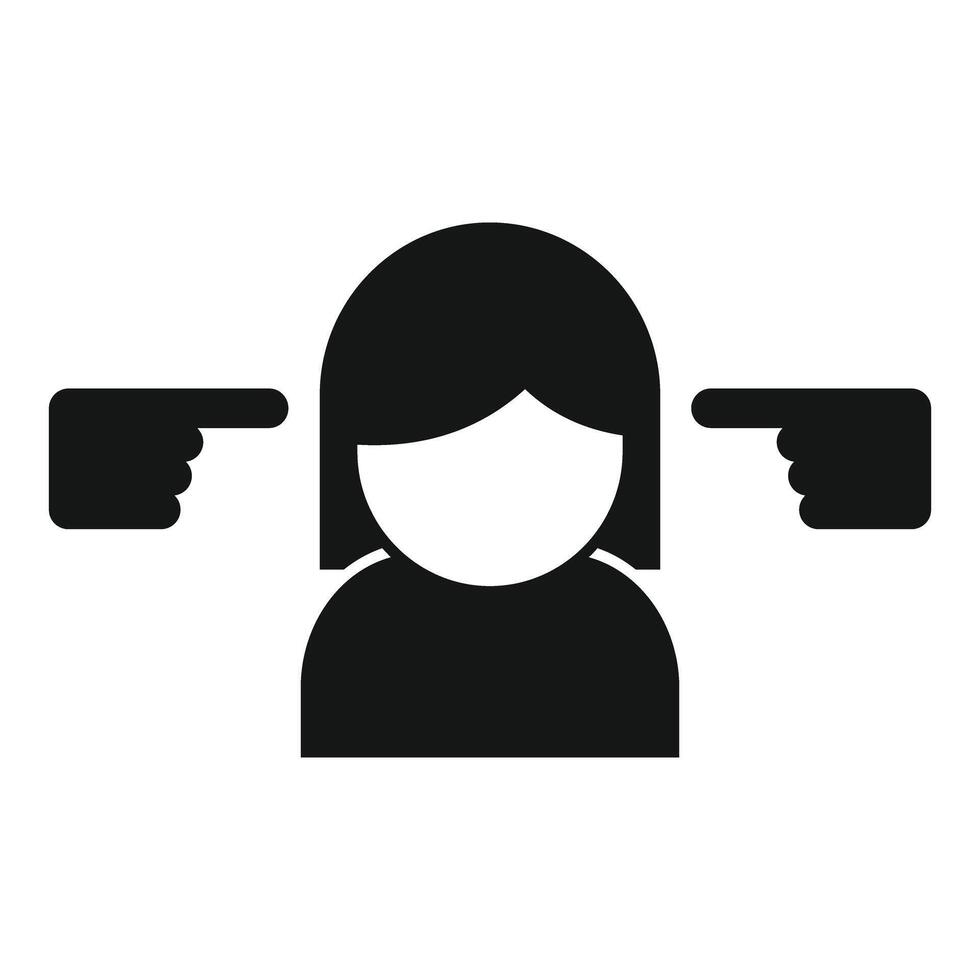 Woman getting publicly shamed and censored by pointing fingers vector