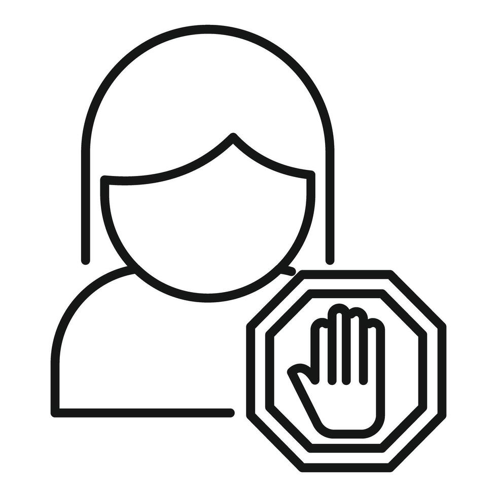 Woman showing stop sign for privacy and personal rights vector