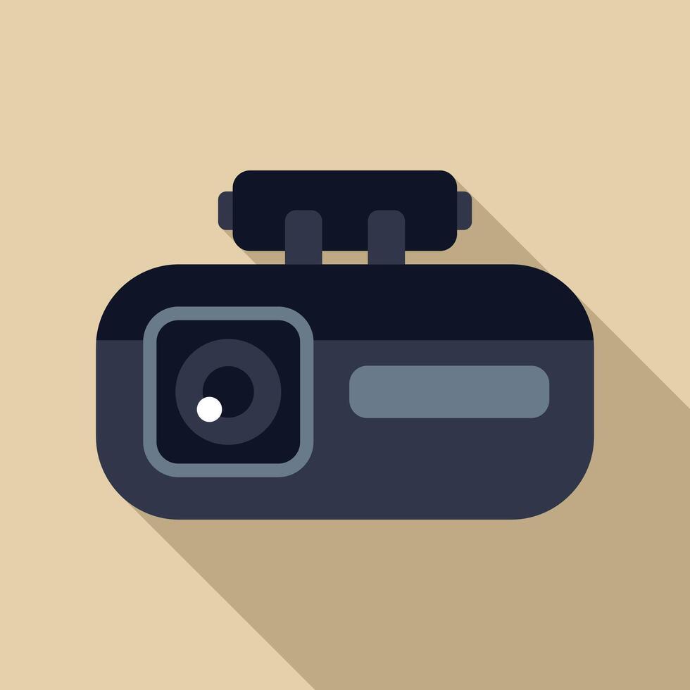 Modern dash camera recording road traffic vector