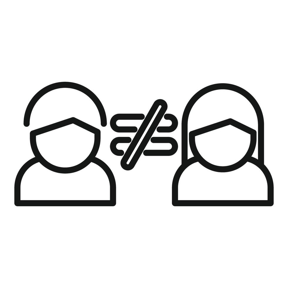 Two people wearing face masks disagreeing with each other vector