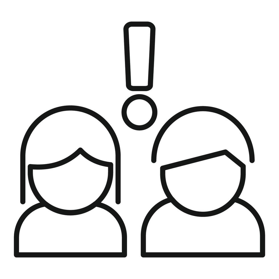 Two people having a disagreement with exclamation point vector