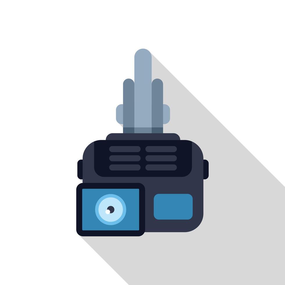 Modern action camera filming extreme sports with long shadow vector