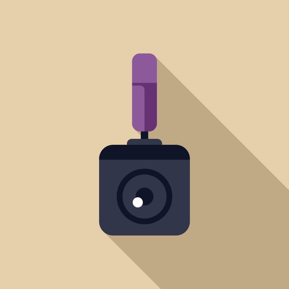 Modern dashcam recording road trip with long shadow vector