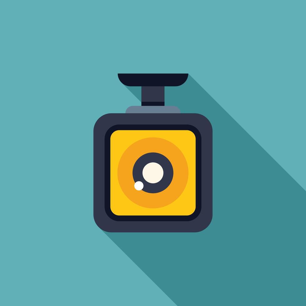 Blackbox device recording traffic with long shadow design vector
