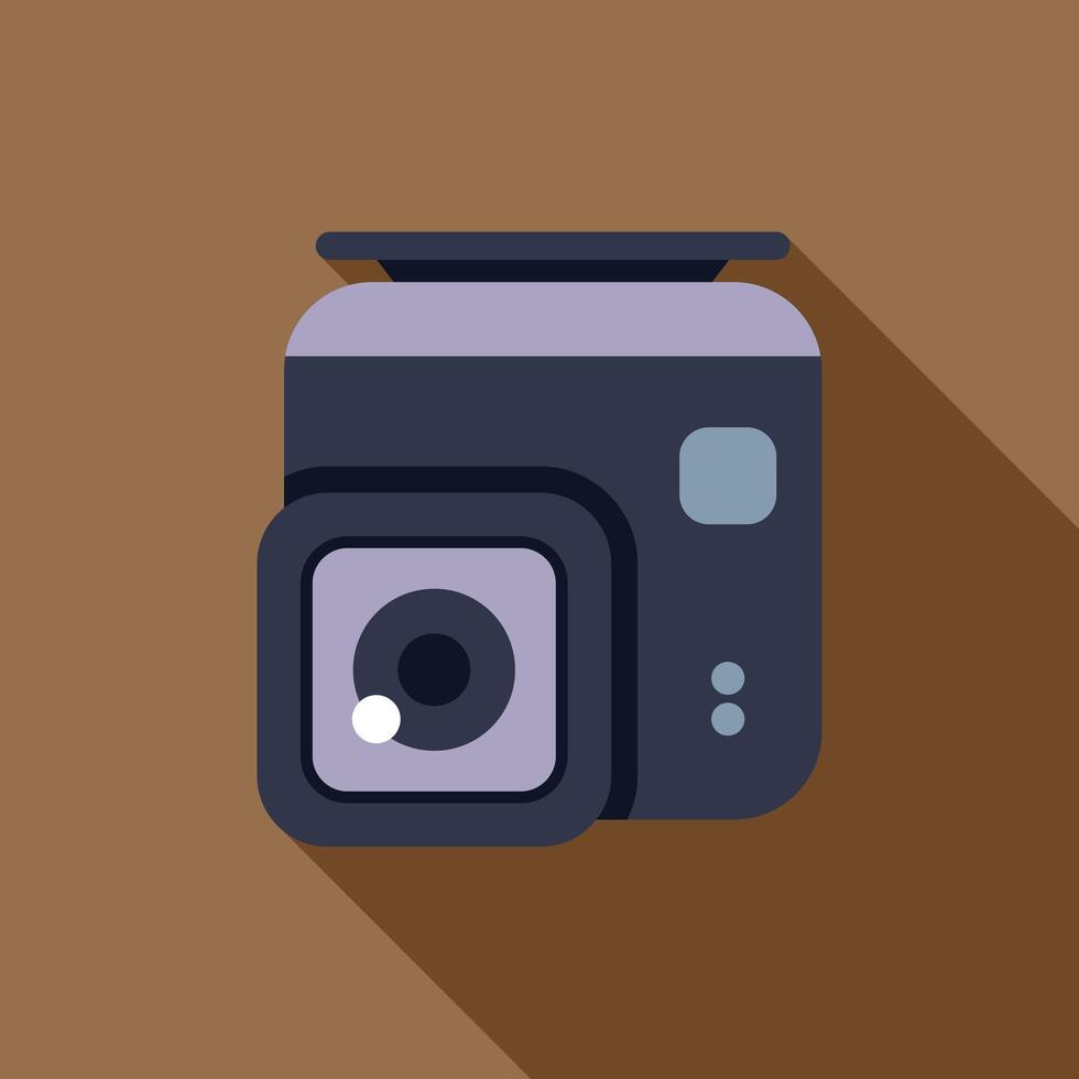 Small action camera recording videos and taking photos vector
