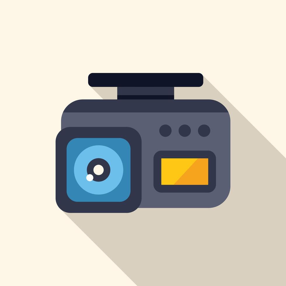 Modern car dvr camera is recording video, ensuring safety on the road vector