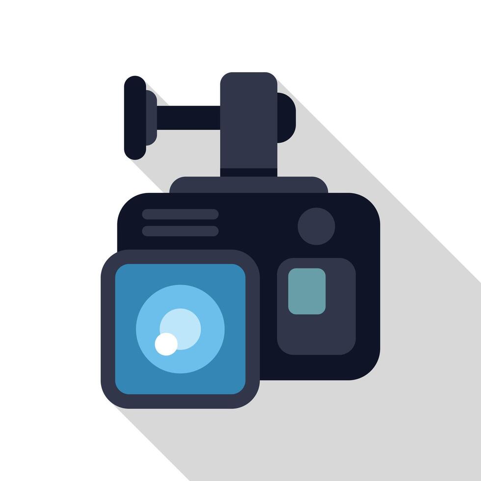 Action camera recording extreme sports with external microphone vector