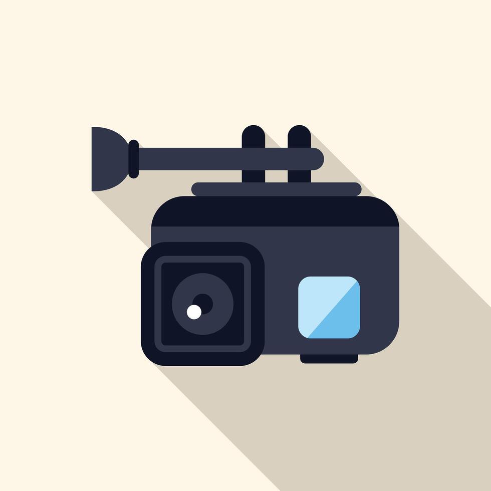Action camera capturing extreme sports with long shadow design vector