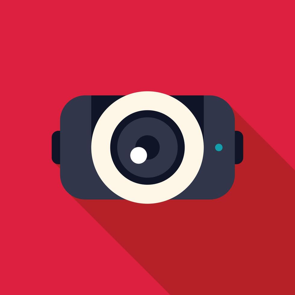 Action camera is recording with red background vector