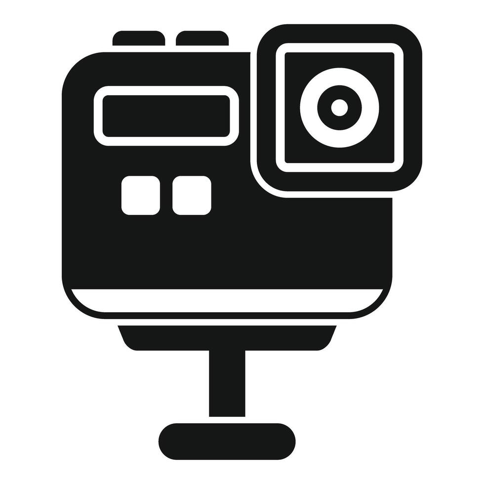 Action camera capturing stunning moments on a tripod vector