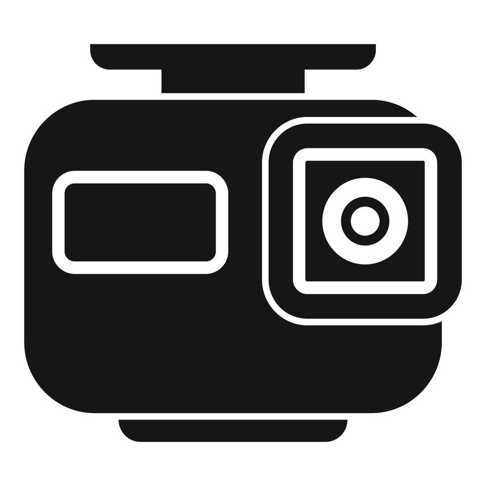 Action camera is recording video in black and white vector
