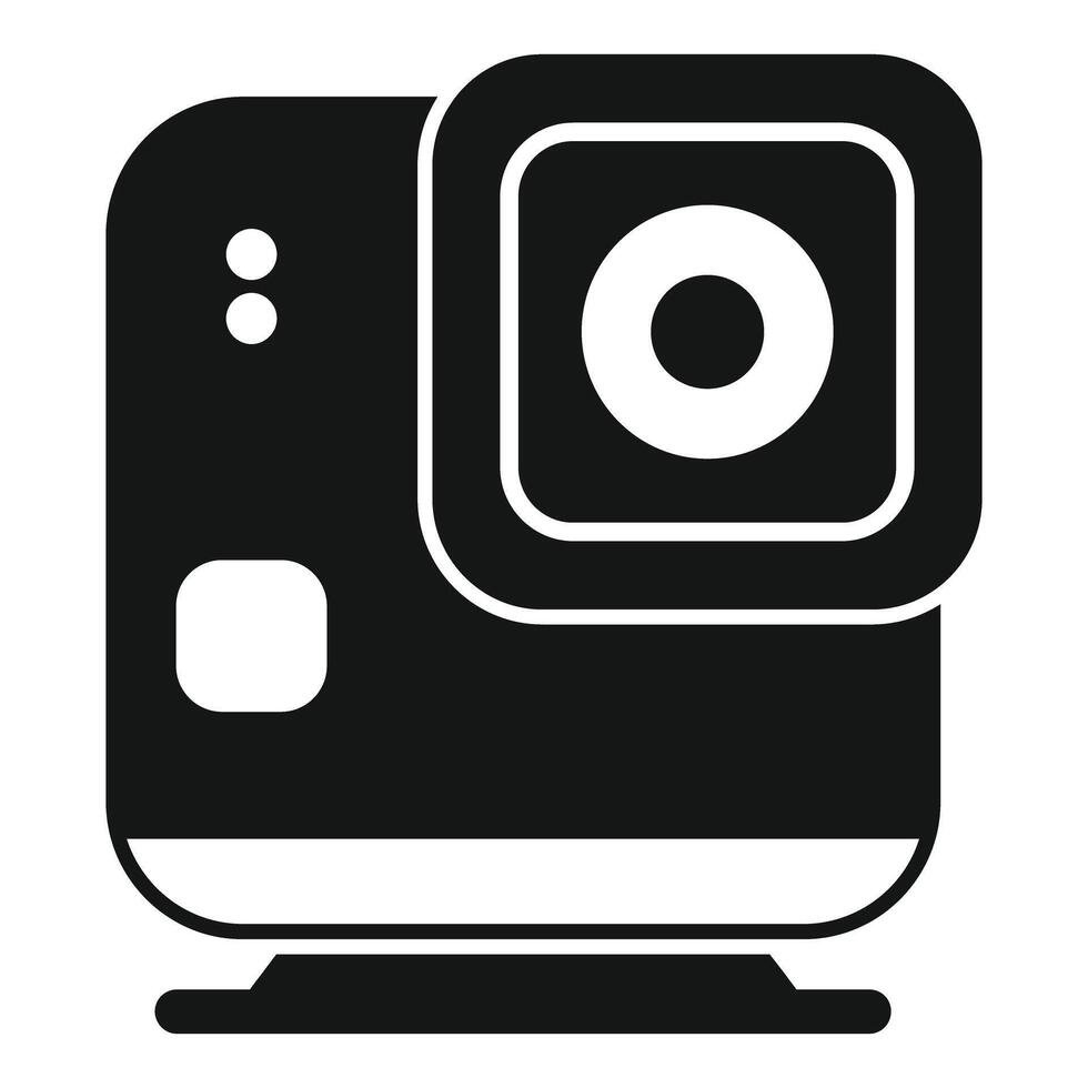 Small action camera is recording video blog content vector