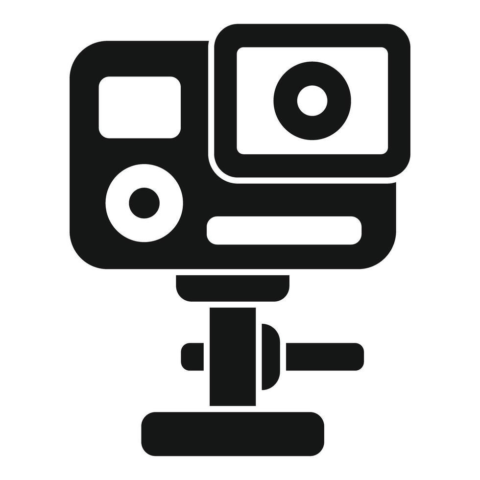 Action camera is recording video blog with sound and image vector