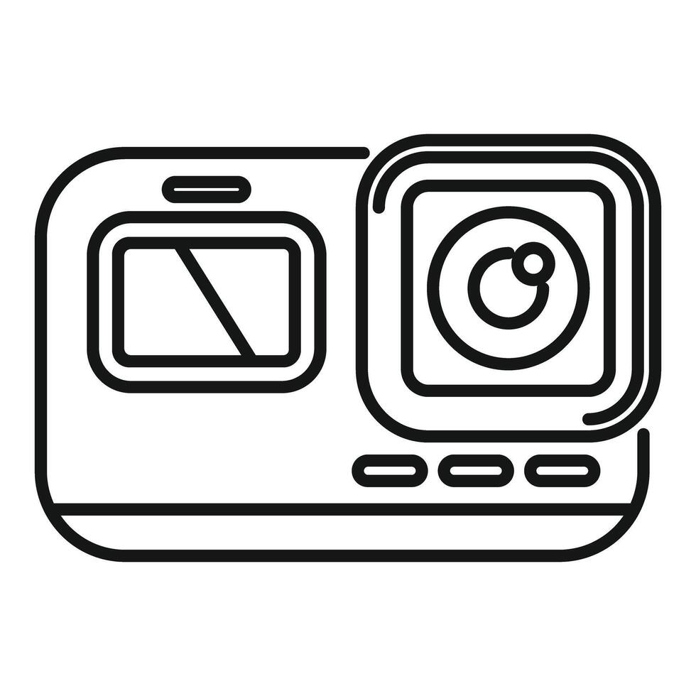 Line icon of an action camera, for shooting sports and adventures vector