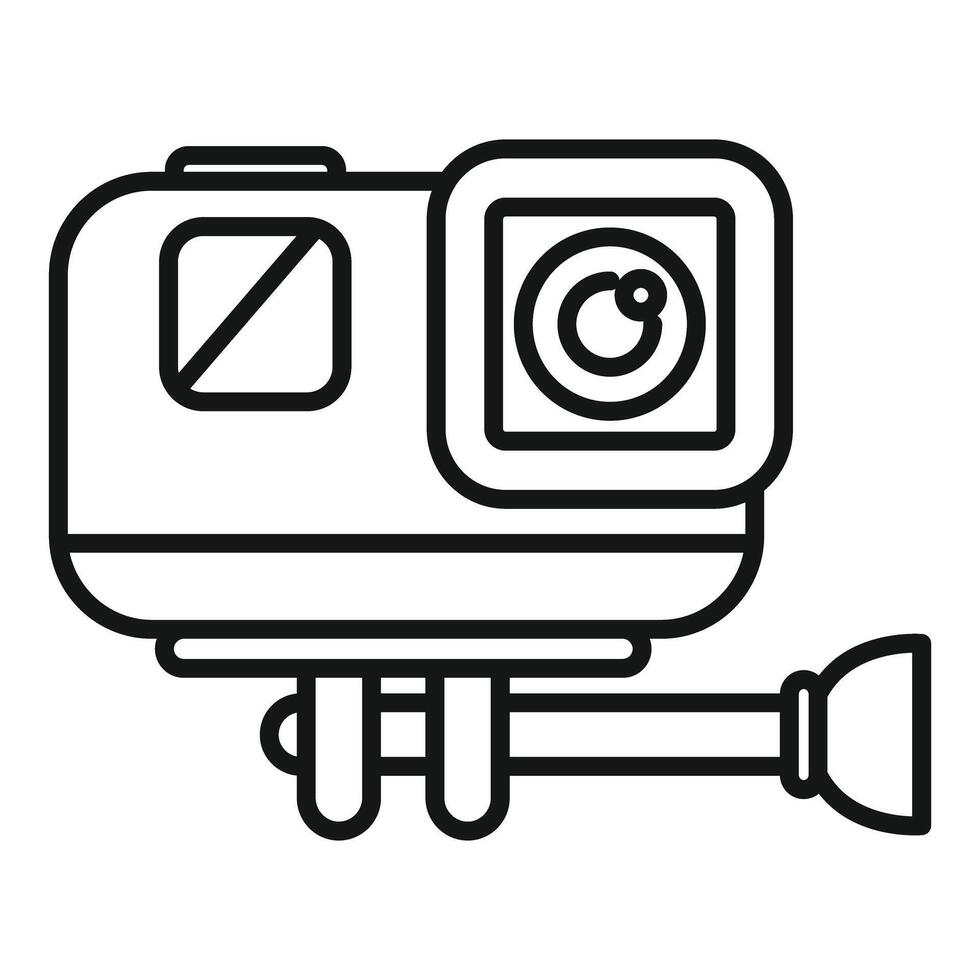 Action camera is recording exciting moments in black and white line art vector