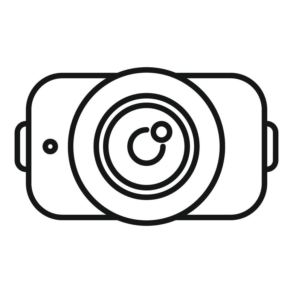 Action camera showing its big powerful lens icon vector