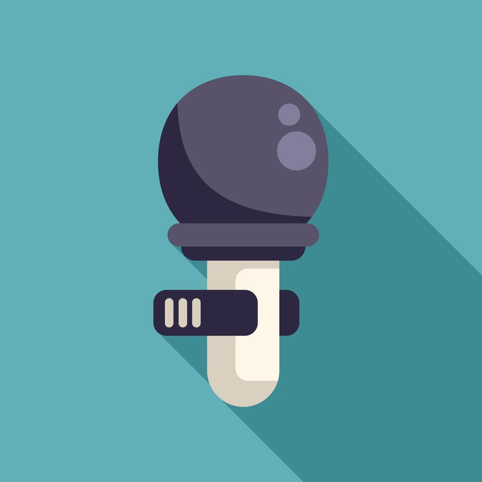 Bowling ball striking pin flat design illustration with long shadow vector