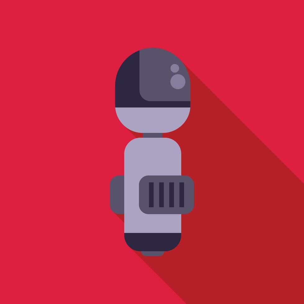 Modern wireless microphone for podcasting and streaming on red background vector