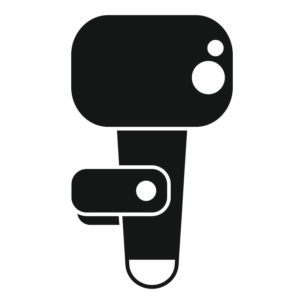Barcode scanner standing in its cradle icon showing retail technology vector