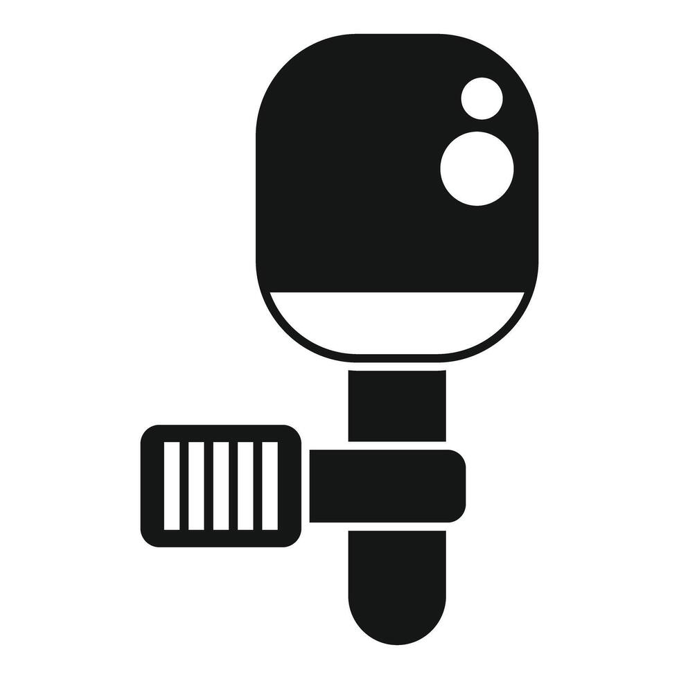 Action camera recording extreme sports with external microphone vector