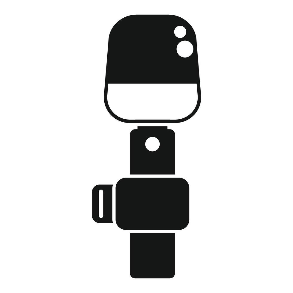 Professional camera flash light standing on tripod icon vector