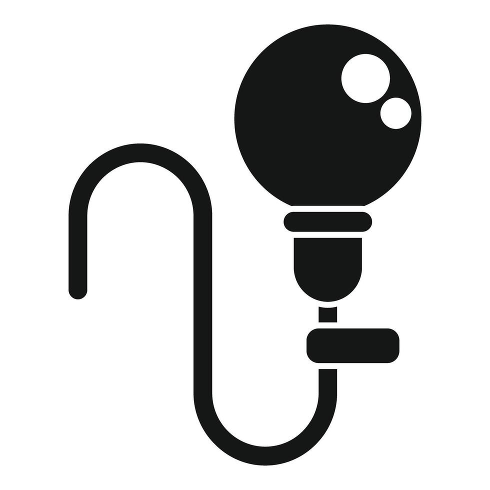 Medical enema icon showing colonic irrigation process vector