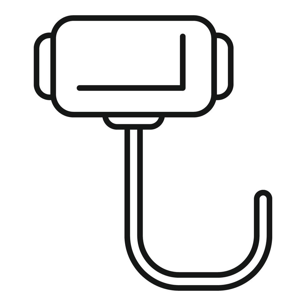 Electronic scale hanging from the ceiling showing empty result icon vector