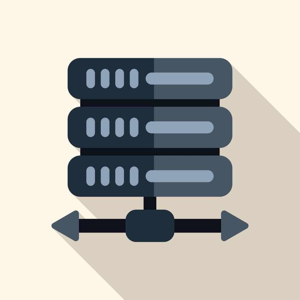 Data transferring between servers with double arrow icon vector