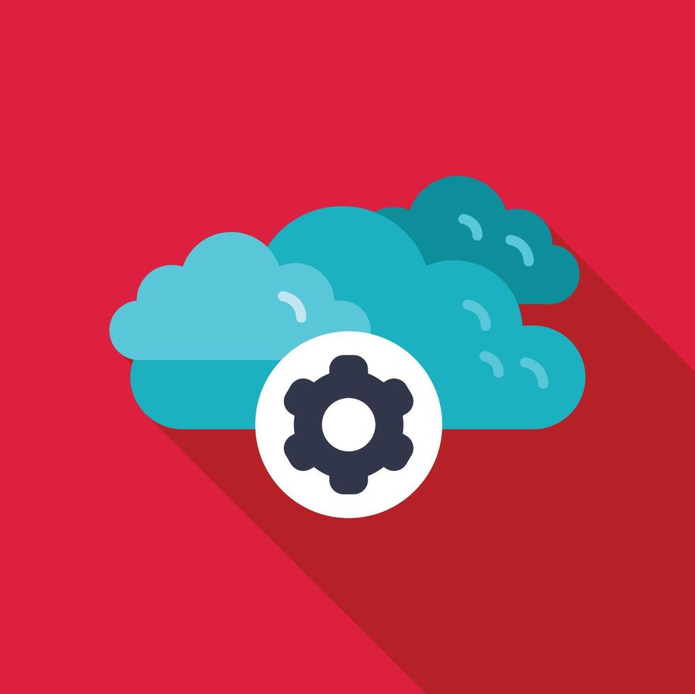 Cloud computing settings with gear icon showing data storage management vector
