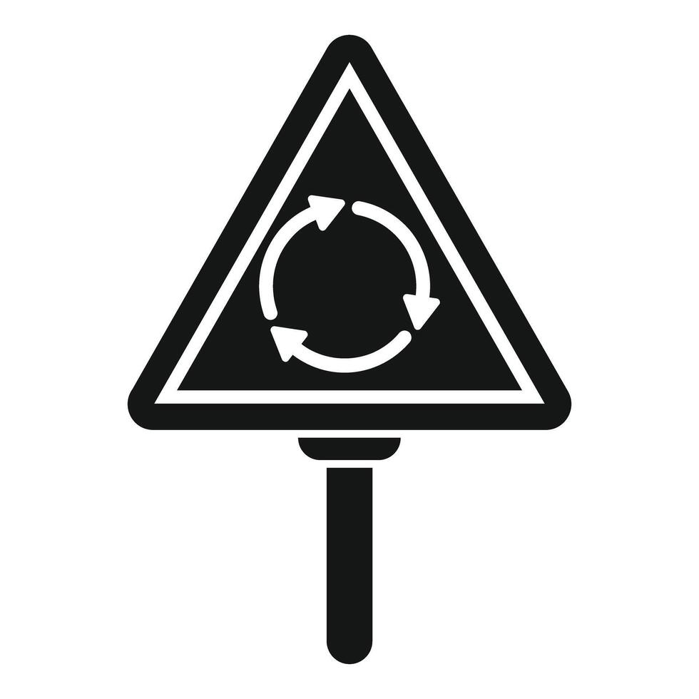 Road sign showing roundabout traffic flow with arrows vector