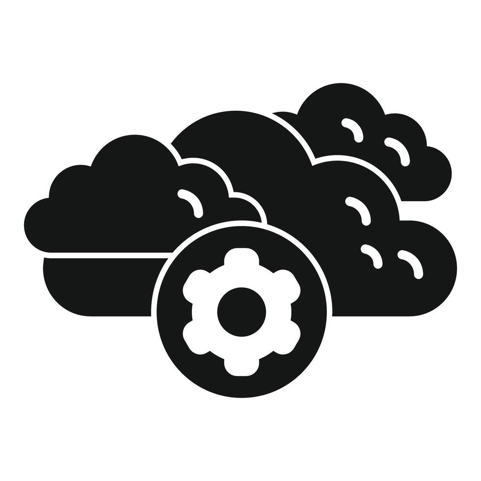 Cloud computing settings icon showing server configuration vector