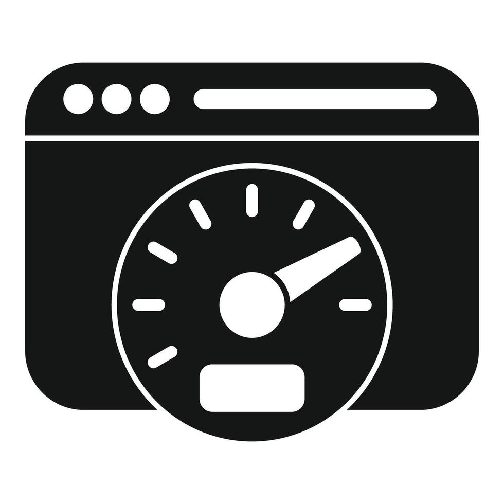 Website speed optimization showing fast loading time with speedometer vector