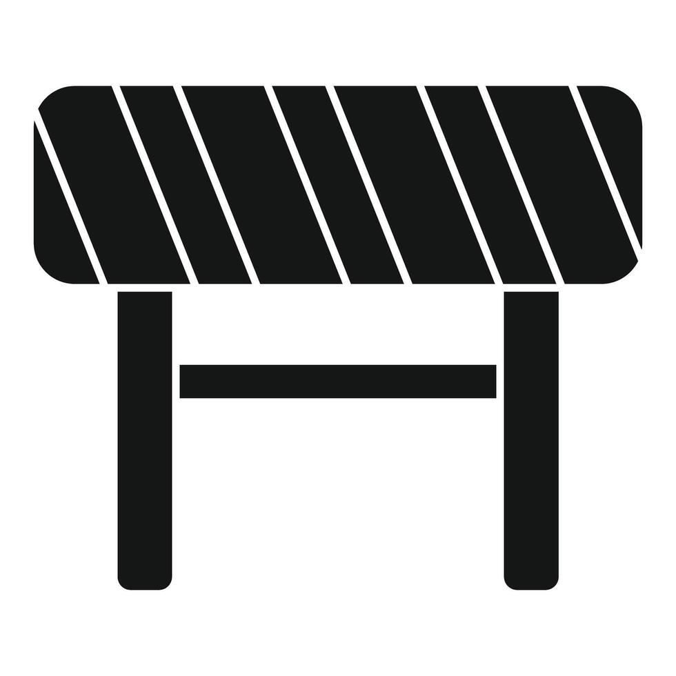 Striped barrier blocking access icon in simple style vector
