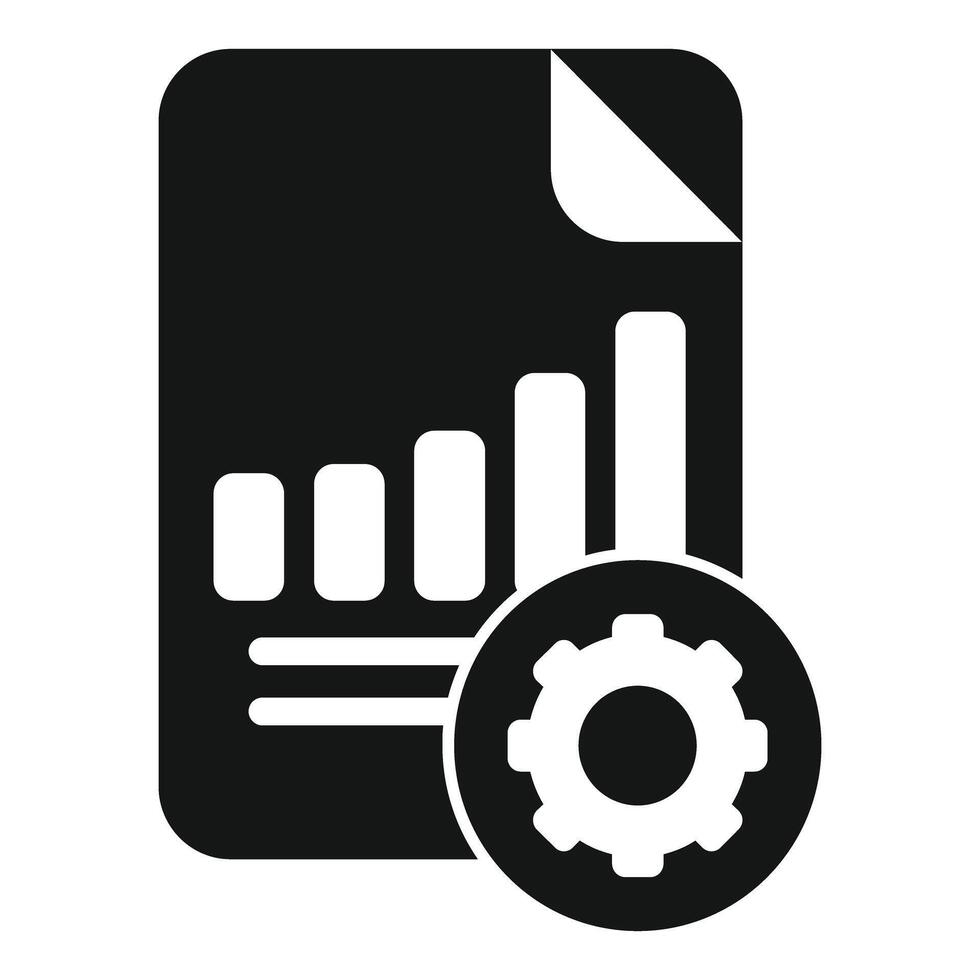 Document optimization with gear representing process improvement and data analysis vector