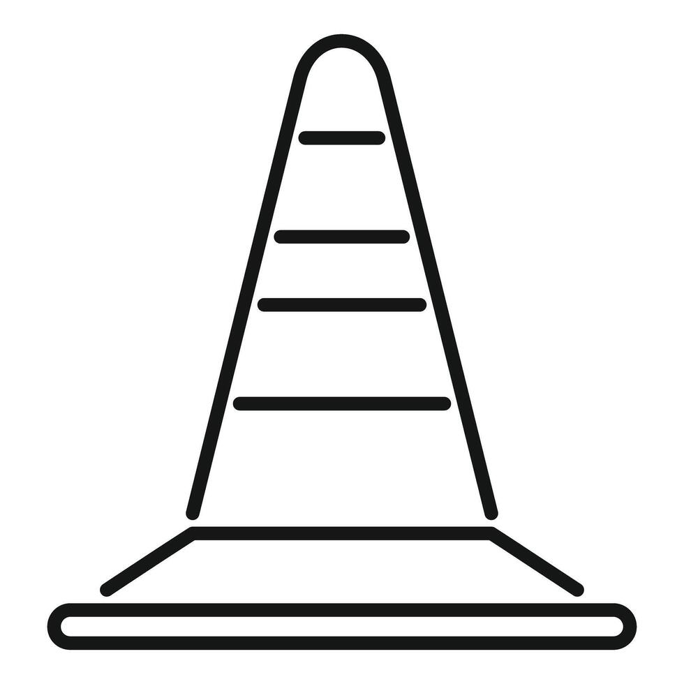 Traffic cone signalling road works icon lineart vector