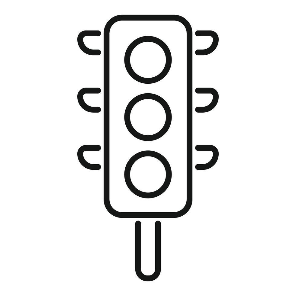 Traffic light icon showing green, yellow and red signal for road safety vector