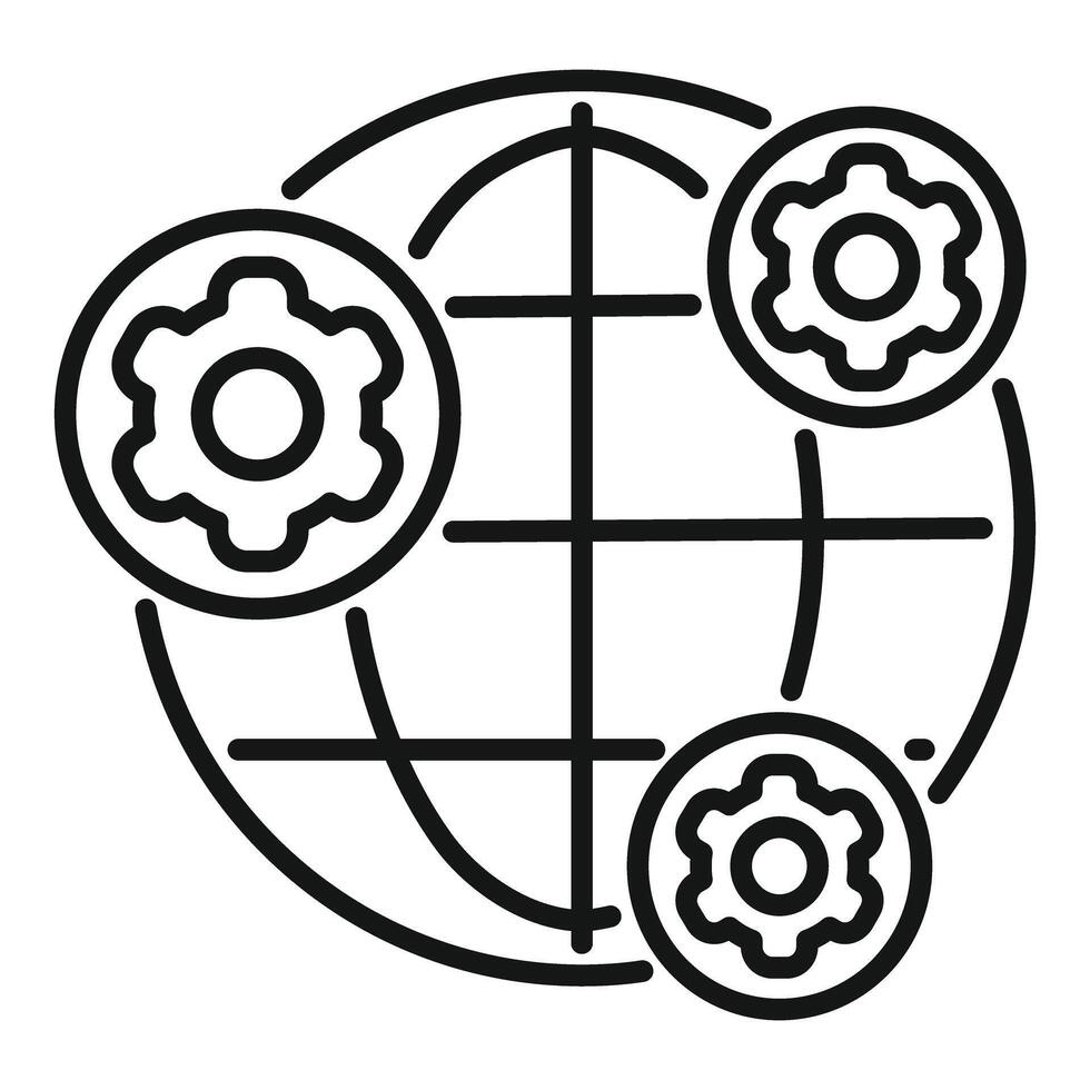 Global business optimization with gears working together vector