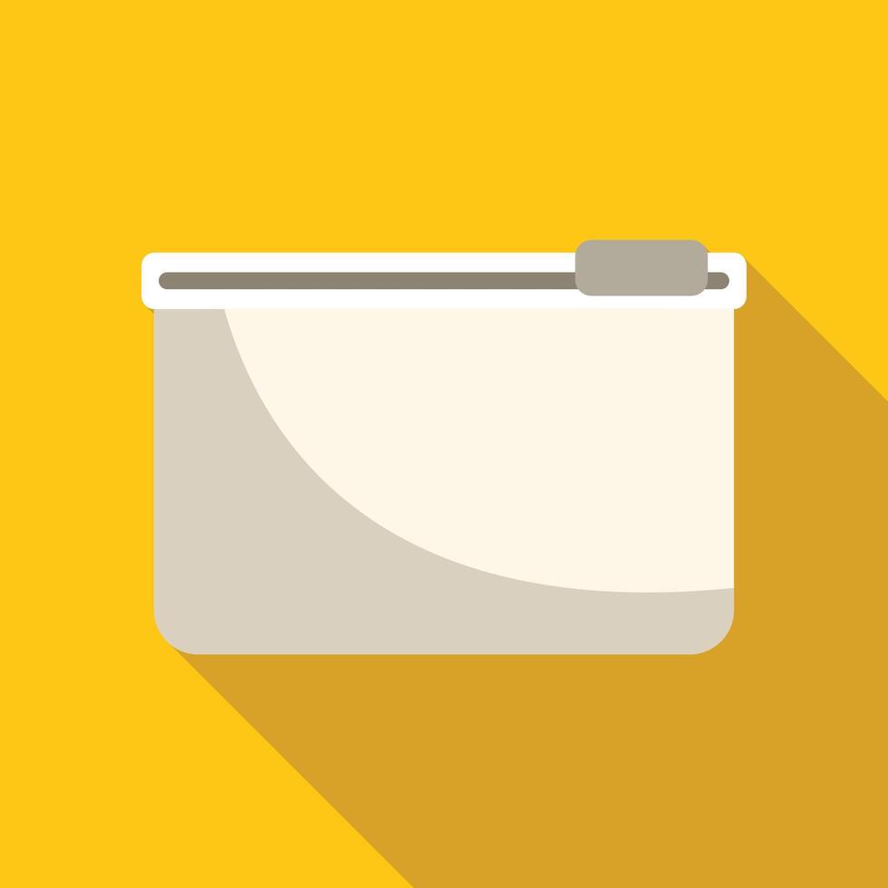 Blank plastic bag with zipper on yellow background with shadow vector