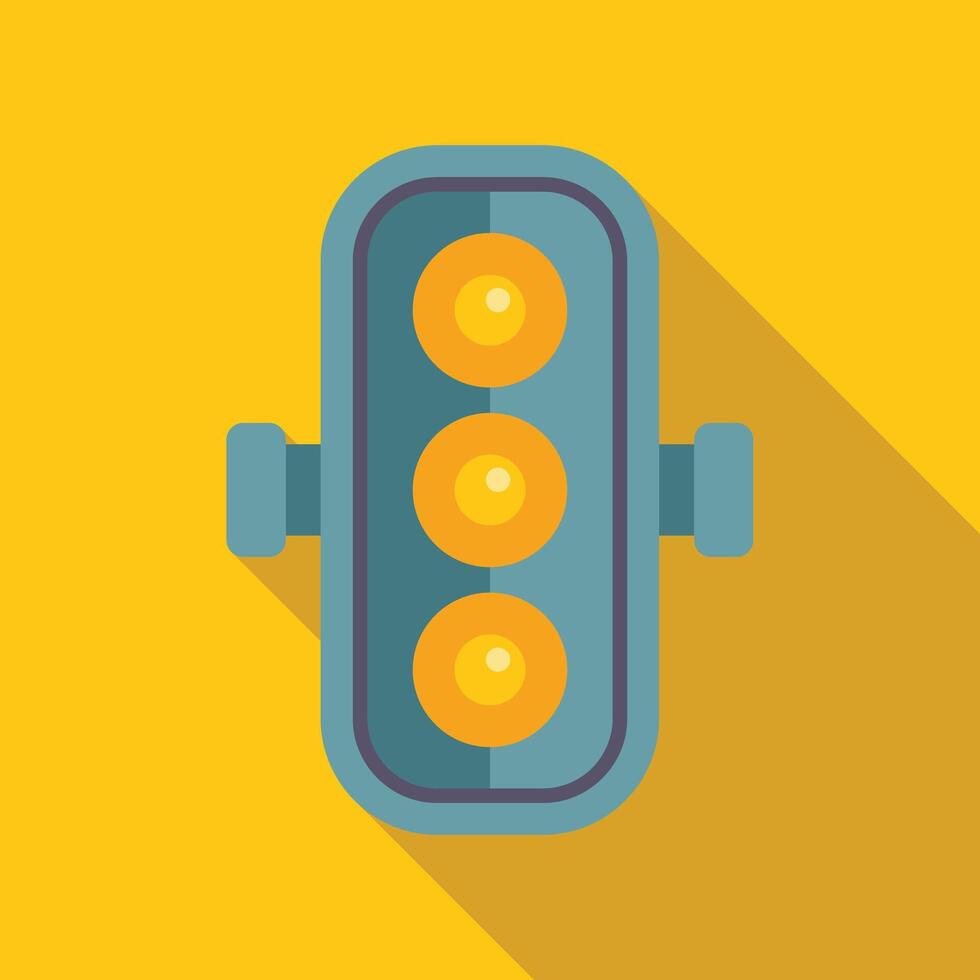 Traffic light with all lights illuminated yellow, signaling caution vector