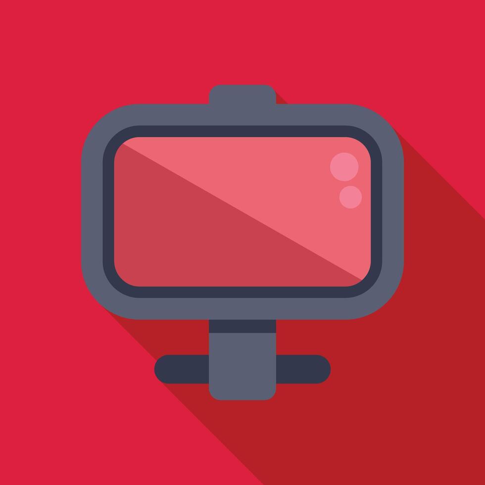 Action camera showing red screen recording extreme sports activity vector