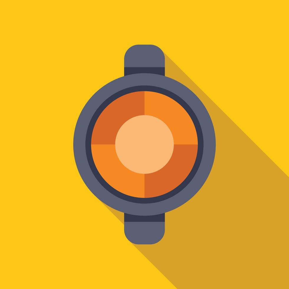 Flashlight shining bright light beam in darkness minimalist icon vector