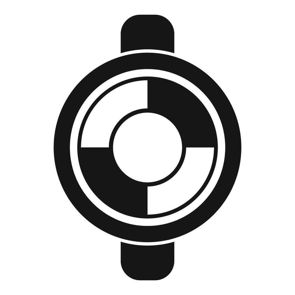 Round handle control button with three sections icon vector
